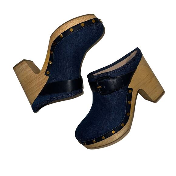 Brand New Veronica Beard Dacey Blue Denim Clogs Mule Size 9 - Picture 8 of 12